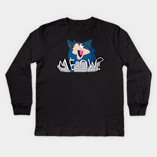 Sonic Meme Meow Kids Long Sleeve T-Shirt